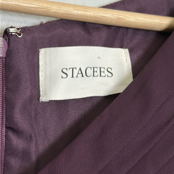 Stacees Formal Evening V Neck Midi Dress Womens Mother of The Bride - Picture 6 of 11